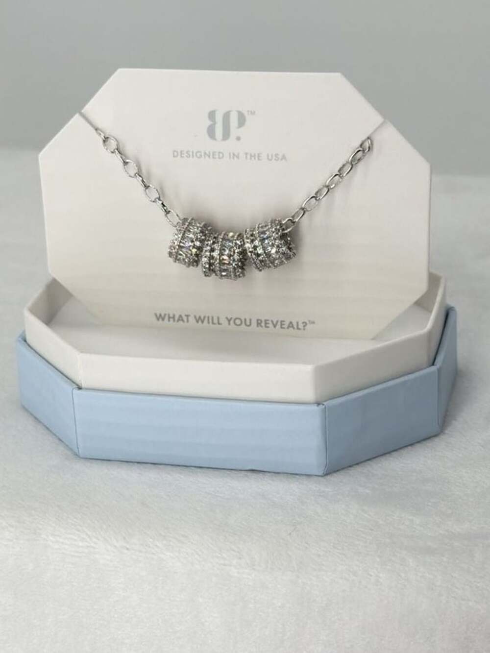 BP RARE Her Beautiful Soul Bringback Necklace CZ Rhodium 5 Barrel Pendants